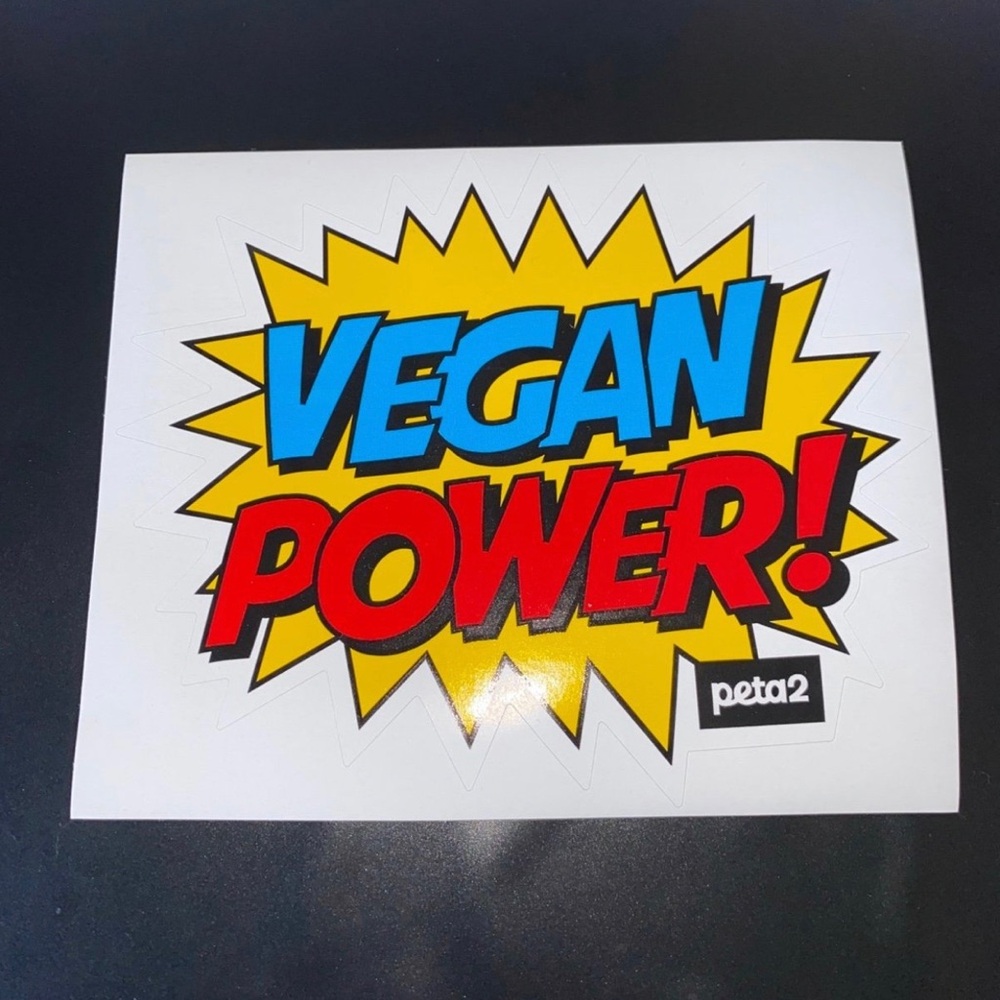 3 inch Vegan Power PETA2 Decal Sticker Logo drawing custom pack limited